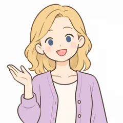 説明する女性講師のイラスト